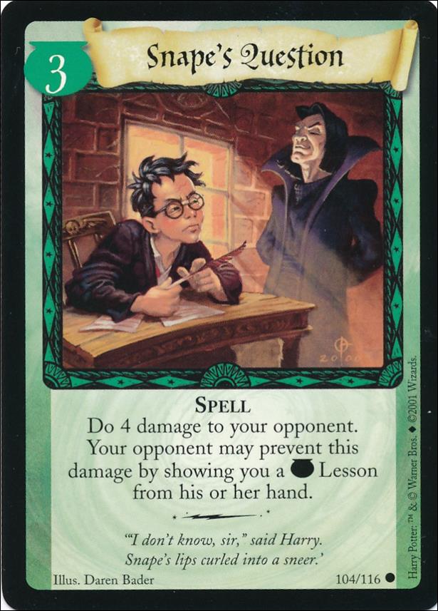 Harry Potter (Base Set) card 104 Snape's Question