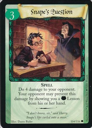Harry Potter (Base Set) card 104 Snape's Question