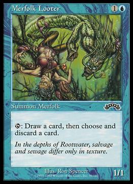 Magic the Gathering: Exodus (Base Set) card 39 Merfolk Looter