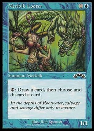 Magic the Gathering: Exodus (Base Set) card 39 Merfolk Looter