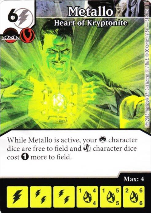 DC Comics Dice Masters Justice card 31 Metallo: Heart of Kryptonite