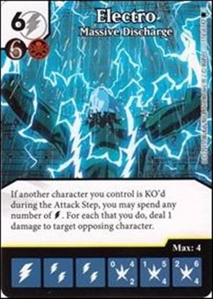 Marvel Dice Masters Amazing Spider-Man card 116 Electro: Massive Discharge