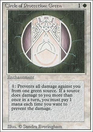 Magic the Gathering: Revised (Base Set) card 11 Circle of Protection: Green