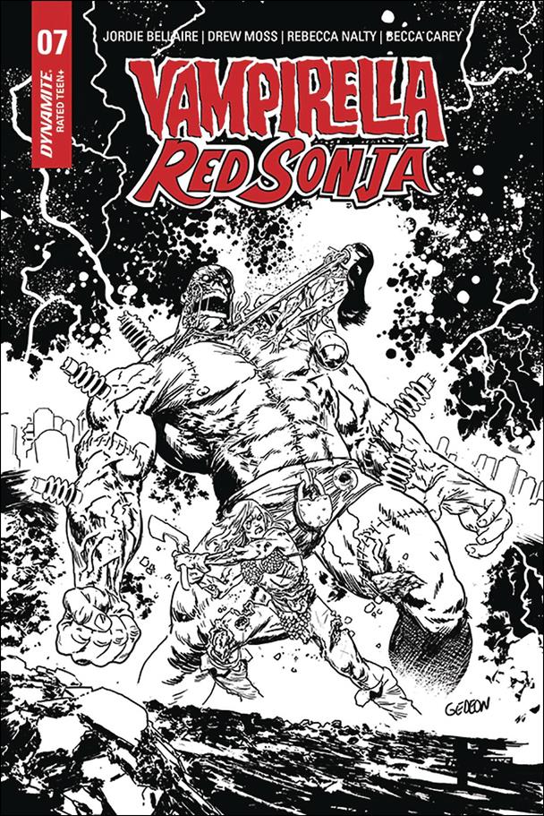 Vampirella / Red Sonja issue 7-K Juan Gedeon 1:15 Black & White Cover