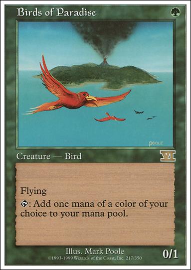 Magic the Gathering: 6th Edition (Base Set) card 217 Birds of Paradise