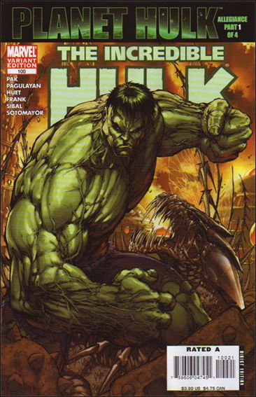 Incredible Hulk (2000)  issue 100-B Michael Turner 1:10 Green Hulk Cover