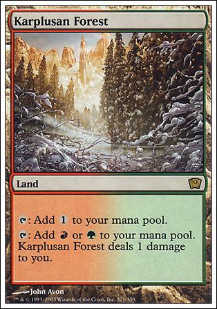 Magic the Gathering: 9th Edition (Base Set) card 321 Karplusan Forest