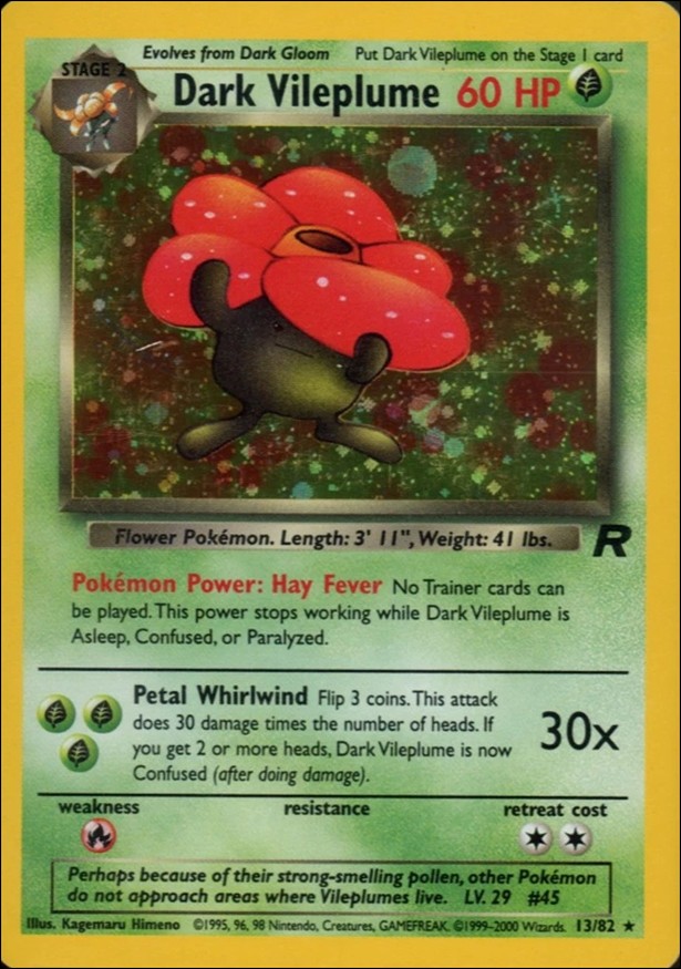Pokemon: Team Rocket (Base Set) card 13-B Dark Vileplume (Holo) - Unlimited