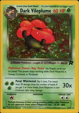 Pokemon: Team Rocket (Base Set) card 13-B Dark Vileplume (Holo) - Unlimited