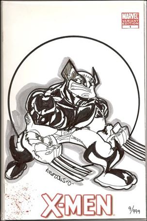 X-Men (2010) issue 1-J DF Blank Cover (Sketch by Kevin Greaves) 1/999