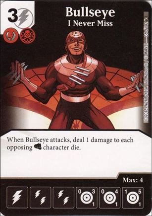 Marvel Dice Masters Civil War card 36 Bullseye: I Never Miss