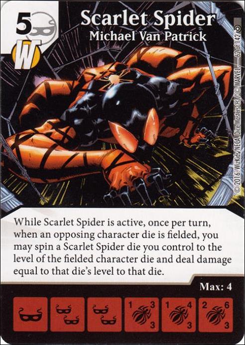 Marvel Dice Masters Civil War card 62 Scarlet Spider: Michael Van Patrick