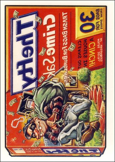Wacky Packages All-New: Series 2 (Tattoo Subset) card 3 Thefty Crime Sak