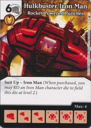 Marvel Dice Masters Iron Man and War Machine Starter Set card 5 Hulkbuster Iron Man - Rocket Powered Punches