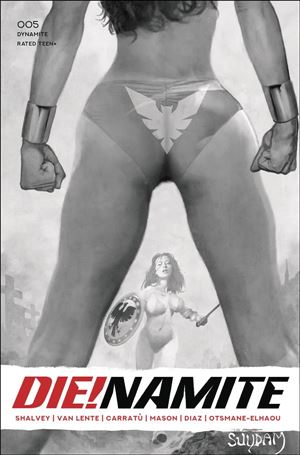Die!namite issue 5-V Arthur Suydam 1:35 Greyscale Cover