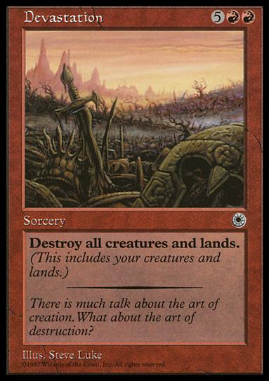 Magic the Gathering: Portal (Base Set) card 123 Devastation