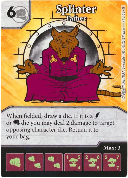 Dice Masters Teenage Mutant Ninja Turtles  card 44 Splinter - Father 