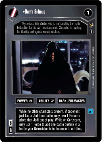 Star Wars: Theed Palace Limited (Base Set) card 4 Darth Sidious