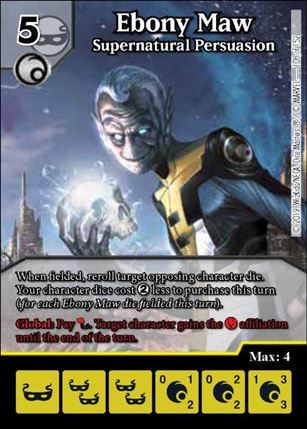 Marvel Dice Masters  Avengers Infinity Gauntlet card 108 Ebony Maw: Supernatural Persuasion 
