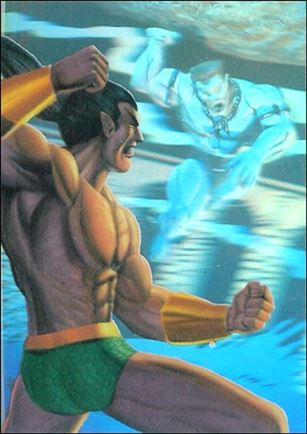 Marvel Annual Flair '95 (HoloBlast Subset) card 11 Namor vs. Llyron
