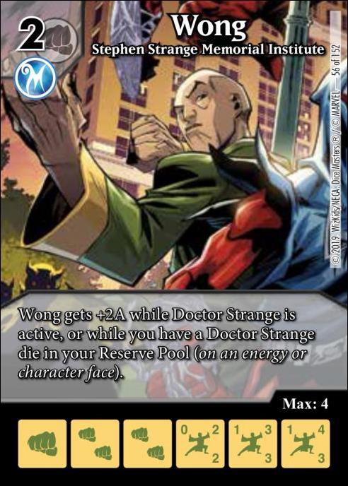 Marvel Dice Masters  Avengers Infinity Gauntlet card 56 Wong: Stephen Strange Memorial Institute