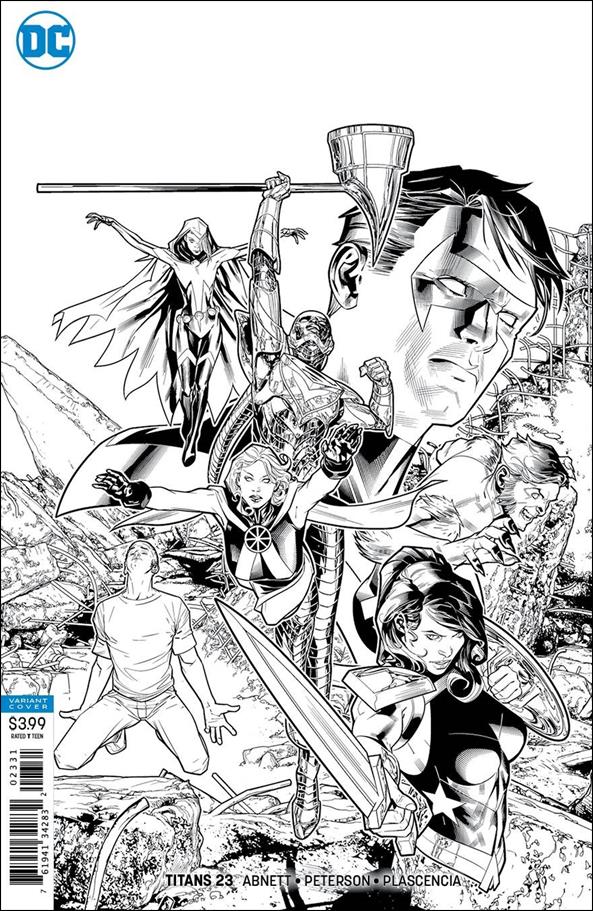 Titans (2016) issue 23-C Brandon Peterson Black and White 1:25 Cover