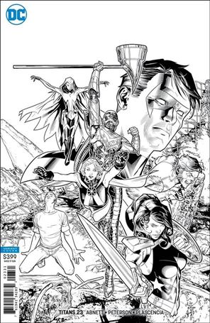 Titans (2016) issue 23-C Brandon Peterson Black and White 1:25 Cover