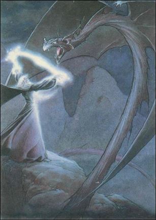 Charles Vess (Base Set) card 13 The Wizard and the Dragon
