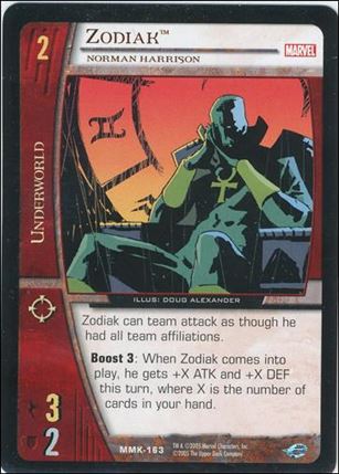 Marvel Knights: VS System (Base Set) card MMK-163 Zodiak