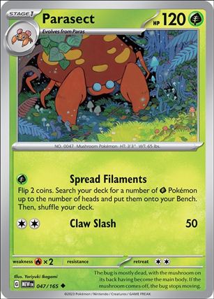 Pokemon: Scarlet & Violet - 151 (Base Set) card 047/165 Parasect