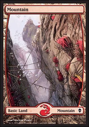 Magic The Gathering: Zendikar (Base Set) card 245 Full Art Land (Mountain)