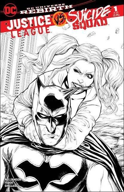 Justice League Vs Suicide Squad issue 1-R Ashley WItter AOD Collectables B&W Cover