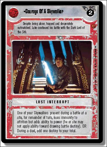 Star Wars: Cloud City Limited (Base Set) card 125 Courage of a Skywalker