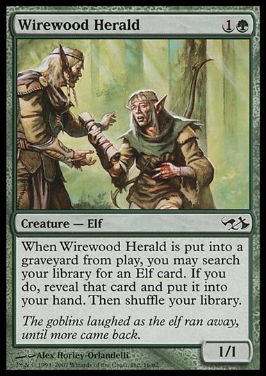 Magic the Gathering: Duel Decks: Elves vs. Goblins (Base Set) card 16 Wirewood Herald