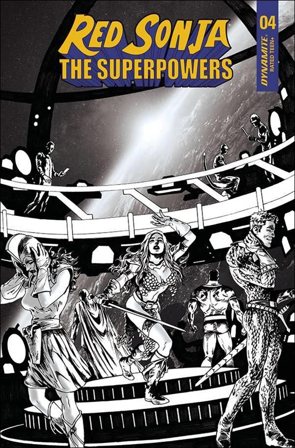 Red Sonja: The Superpowers issue 4-L Jonathan Lau 1:10 Black & White Cover