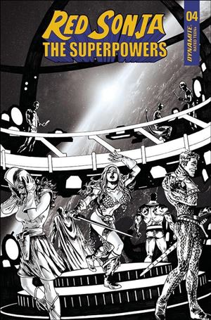 Red Sonja: The Superpowers issue 4-L Jonathan Lau 1:10 Black & White Cover