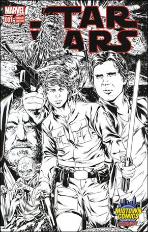 Star Wars (2015) issue 1-YI Mark Brooks Midtown Comics B&W Cover