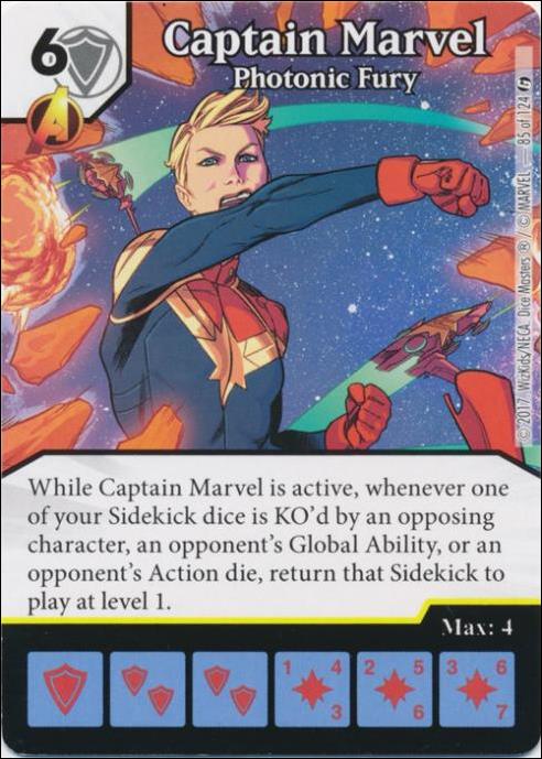 Marvel Dice Masters Guardians of the Galaxy  card 85 Captain Marvel: Photonic Fury 