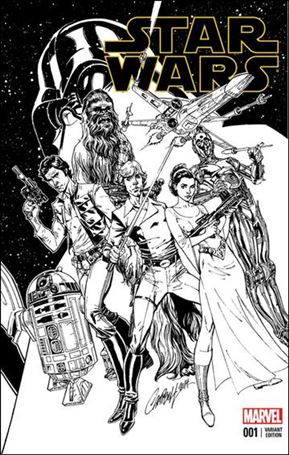 Star Wars (2015) issue 1-ZD J. Scott Campbell B&W Four Color Grails Cover