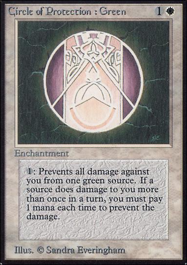 Magic the Gathering: Limited Edition Alpha (Base Set) card 11 Circle of Protection: Green