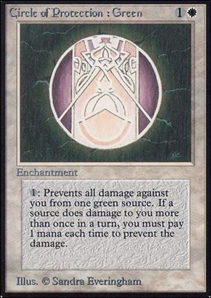 Magic the Gathering: Limited Edition Alpha (Base Set) card 11 Circle of Protection: Green