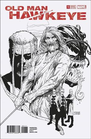 Old Man Hawkeye issue 1-G Steve McNiven 1:100 Black and White Cover