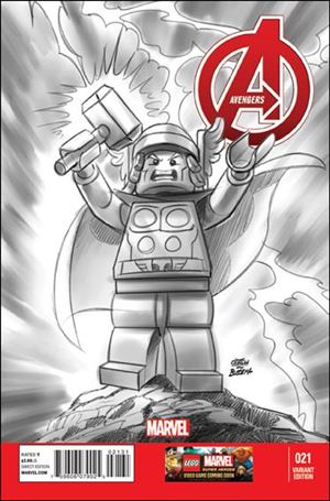 Avengers (2013) issue 21-C Leonel Castellani 1:100 LEGO Sketch Cover