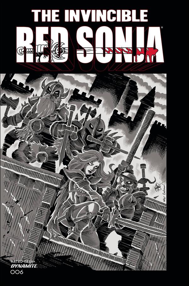 Invincible Red Sonja issue 6-K Ken Haeser 1:11 Black & White Cover