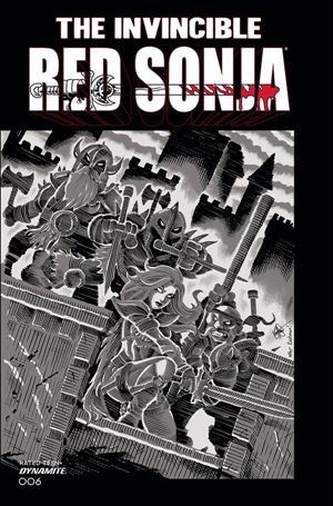 Invincible Red Sonja issue 6-K Ken Haeser 1:11 Black & White Cover
