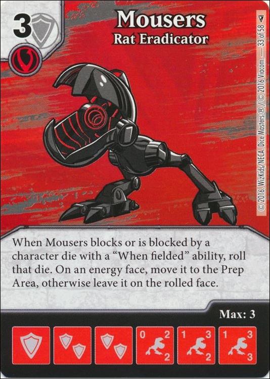 Dice Masters Teenage Mutant Ninja Turtles  card 33 Mousers - Rat Eradicator 
