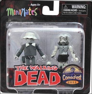 Walking Dead Minimates (Exclusives) figure 4 Black and White Dale and Female Zombie
