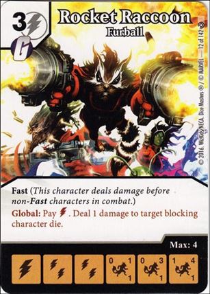 Marvel Dice Masters Civil War card 12 Rocket Raccoon: Furball