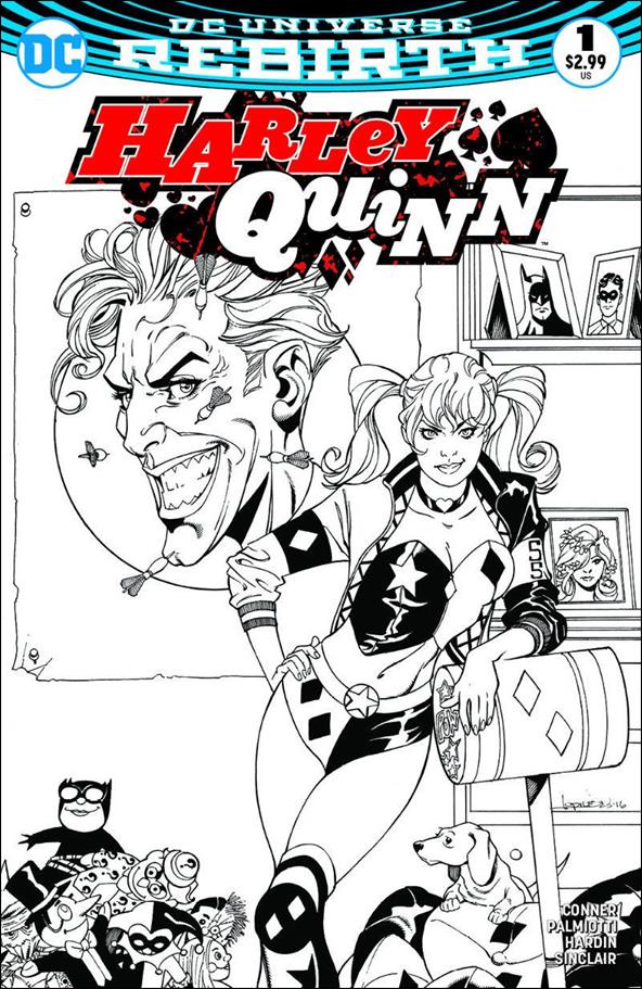 Harley Quinn (2016) issue 1-UH Aaron Lopresti Painted Visions Black & White Cover