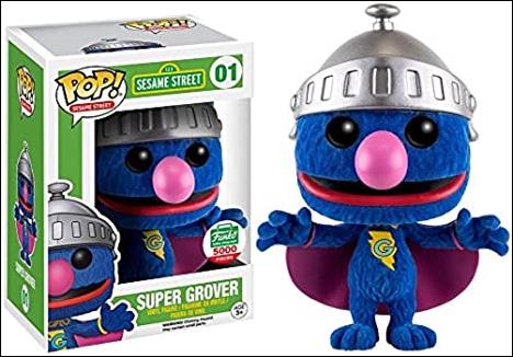 Pop! Sesame Street figure 1-C Super Grover (Flocked)
